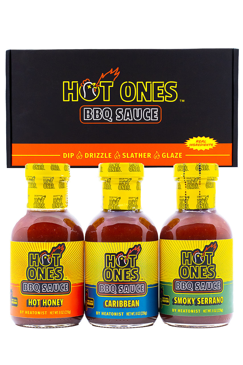 Hot Ones BBQ Trio Pack (Hot Honey / Caribbean / Smoked Serrano) Y7